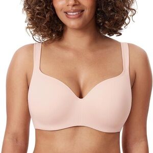 DELIMIRA Women's Balconette Bra Plus Size Full Coverage Tshirt Seamless
